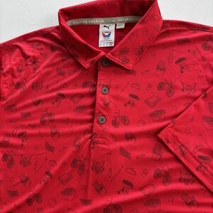 Puma Polo Shirt Men Extra Large Red Volition America Summer Cookout Short Sleeve